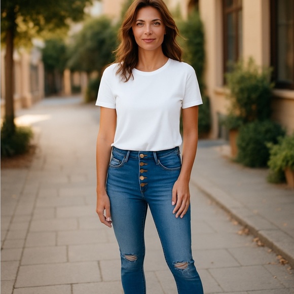 KanCan For Maurices Jeans Womens 28 High Rise Button Fly Cropped Skinny … - Picture 2 of 10